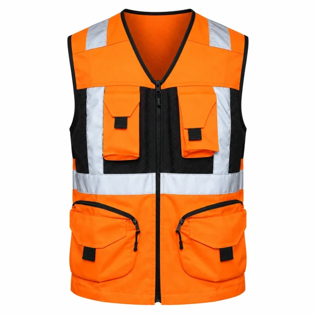 chaleco geologo gabardina naranjo unisex (1)