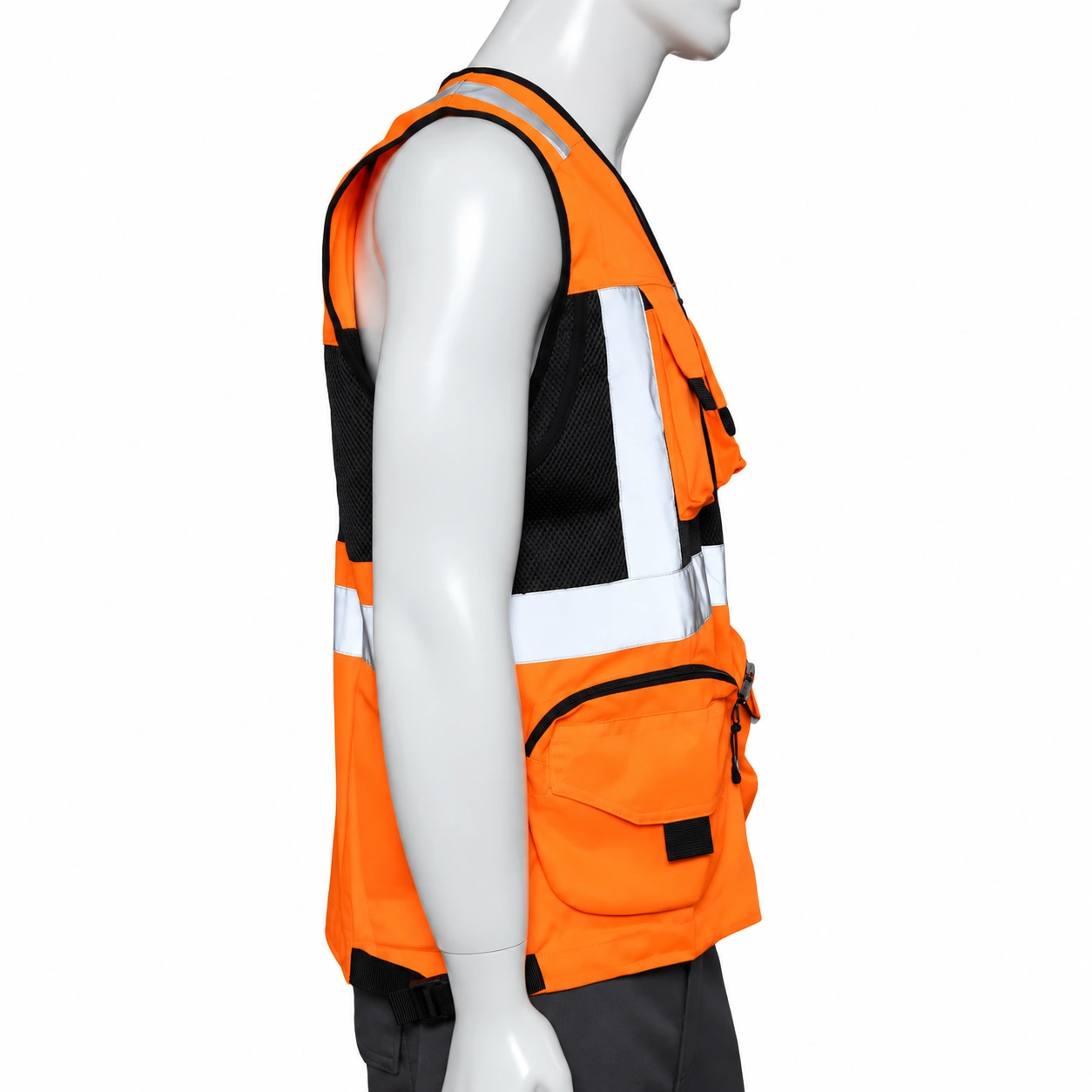 chaleco geologo gabardina naranjo unisex (3)