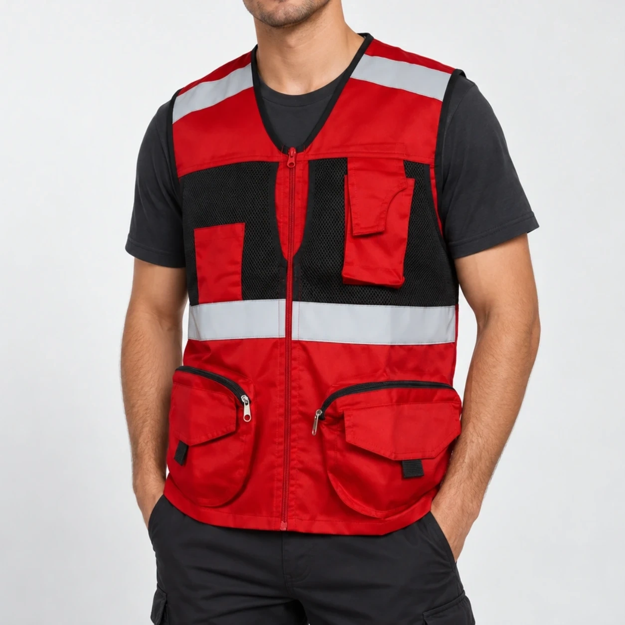 chaleco geologo gabardina rojo (5)