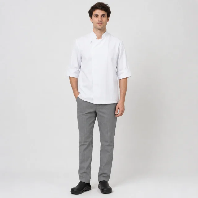 chaqueta chef blanca unisex con cierre cocina (2)