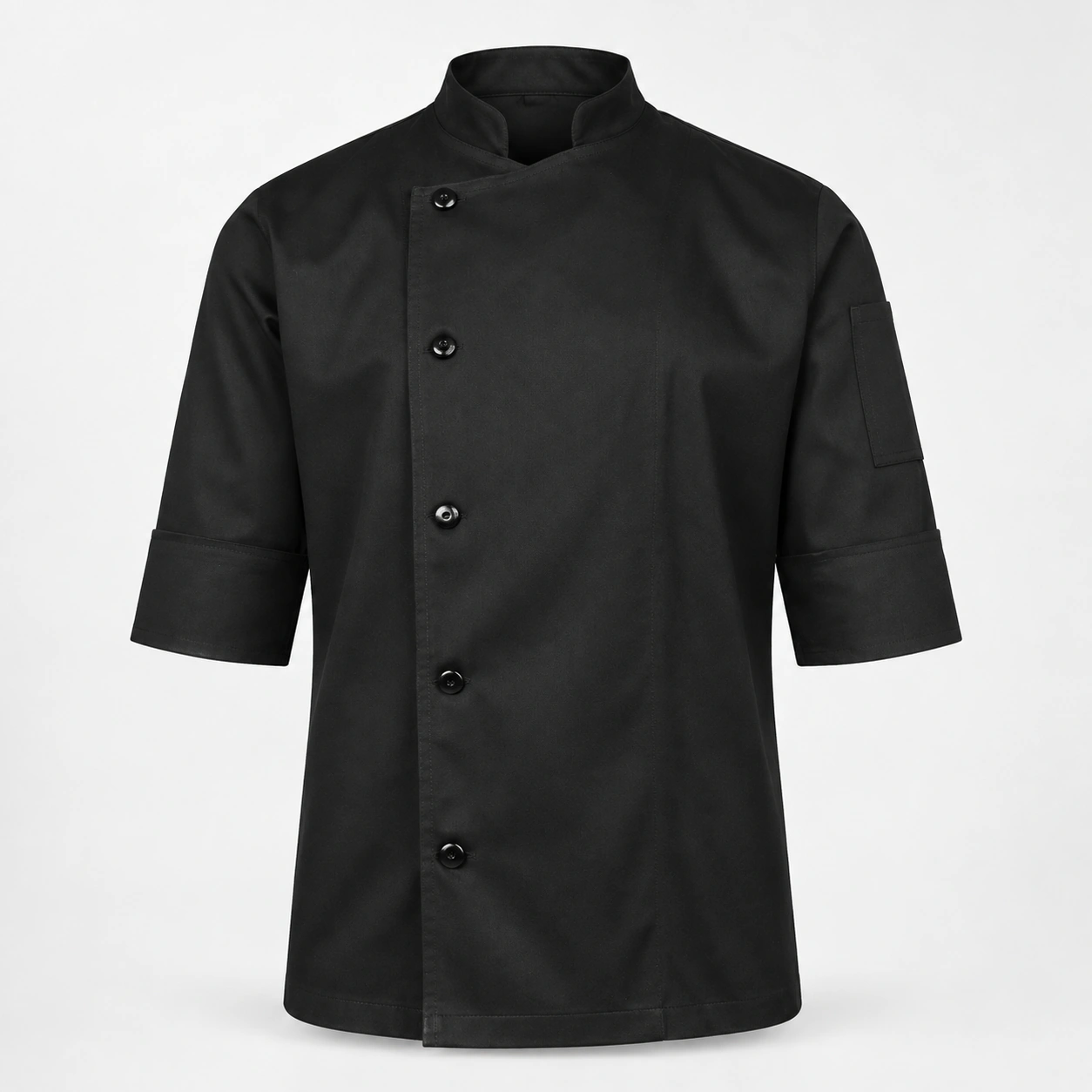chaqueta chef boton negra unisex gabardina (2)