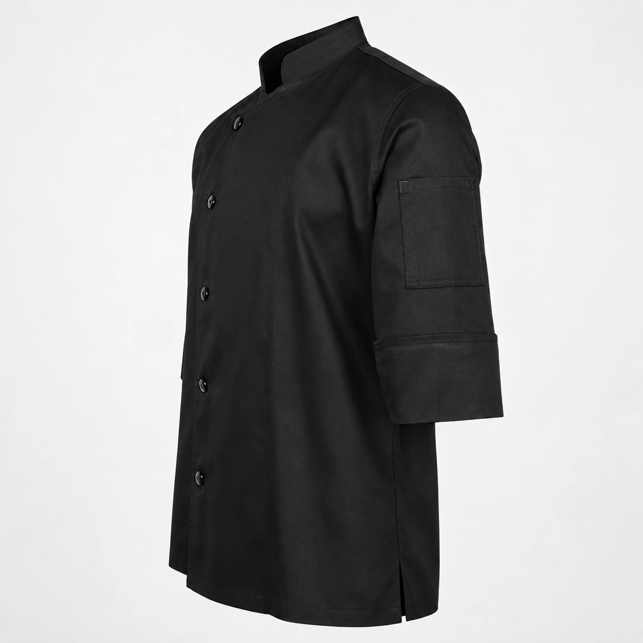 chaqueta chef boton negra unisex gabardina (3)