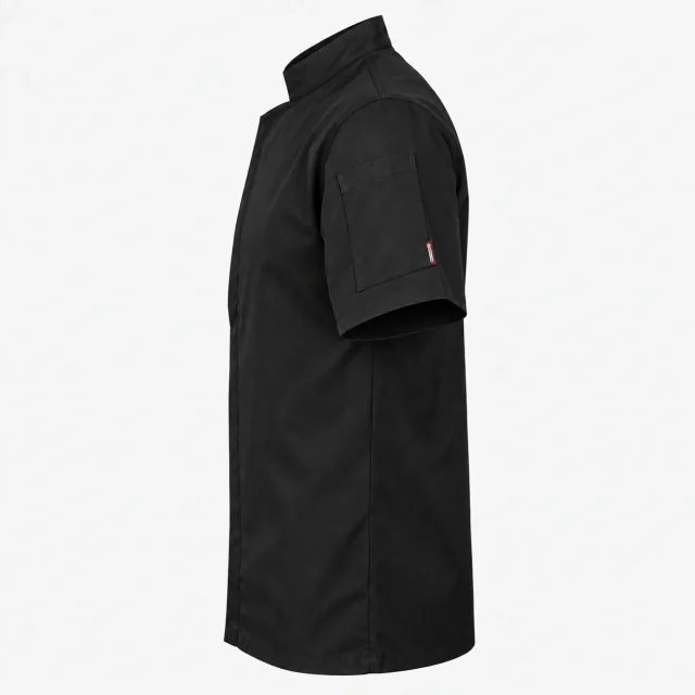 chaqueta chef cierre negra gabardina unisex (4)
