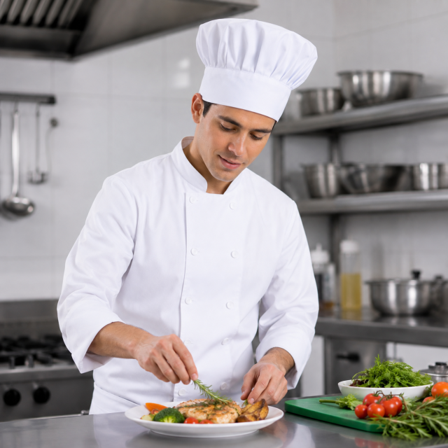 gorro chef blanco gabardina marinelli