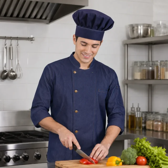 gorro chef mezclilla azul marinelli