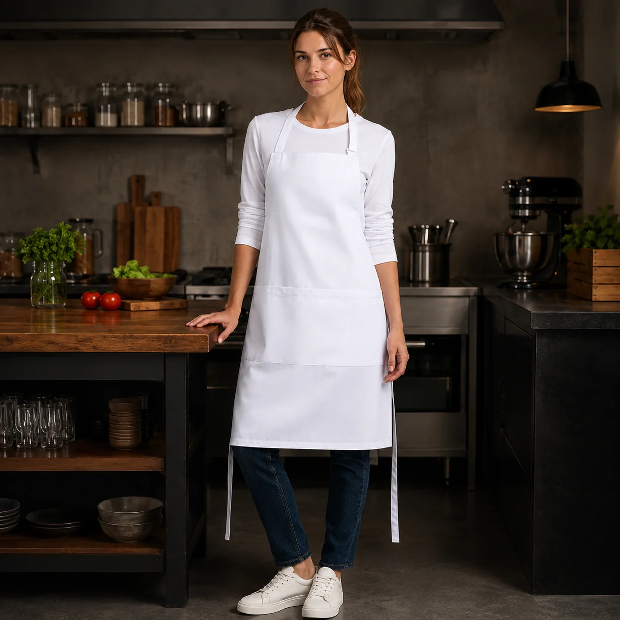 pechera delantal gabardina blanco (2)