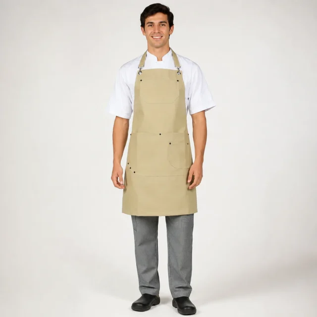 pechera ecocuero beige entero delantal premium