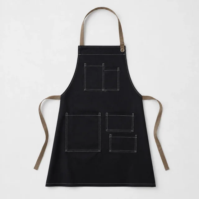 pechera delantal negra beige gabardina (2)