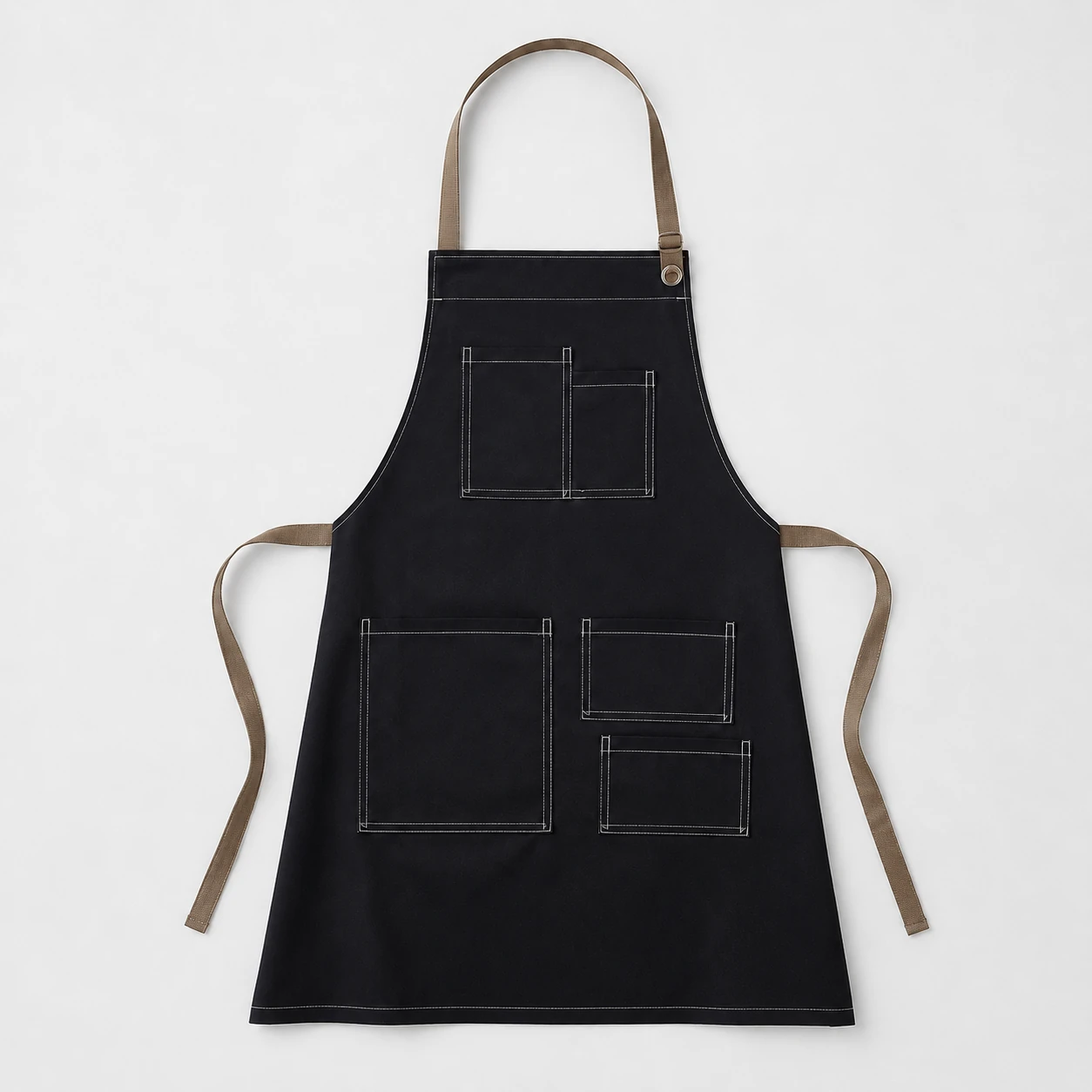 pechera delantal negra beige gabardina (2)