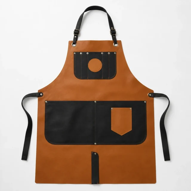 pechera delantal ecocuero naranjo negro circular (2)