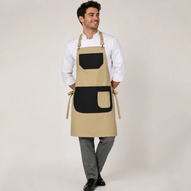 pechera delantal ecocuero beige negro premium (1)