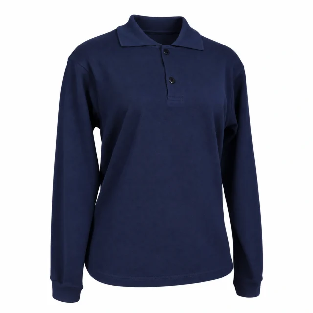 polera pique azul marino dama manga larga (2)