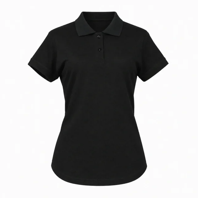 polera pique negra dama manga corta (2)