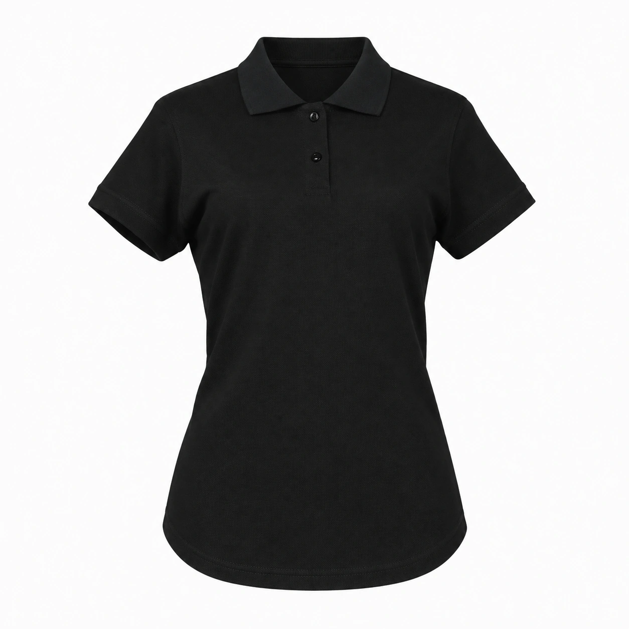 polera pique negra dama manga corta (2)