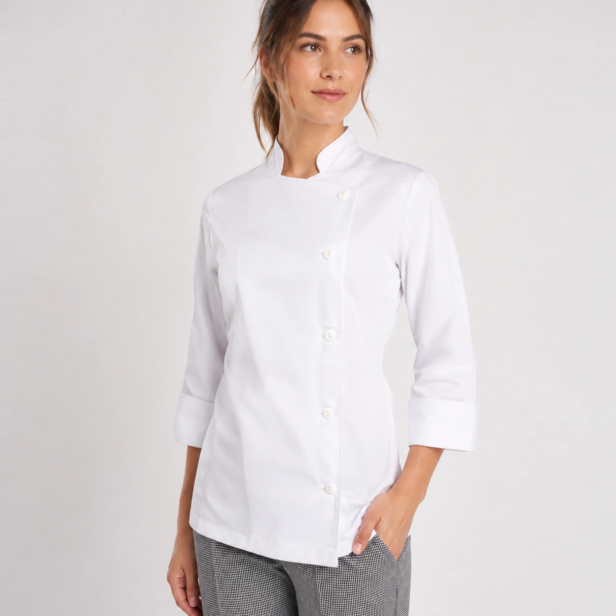 chaqueta chef blanca boton dama (2)
