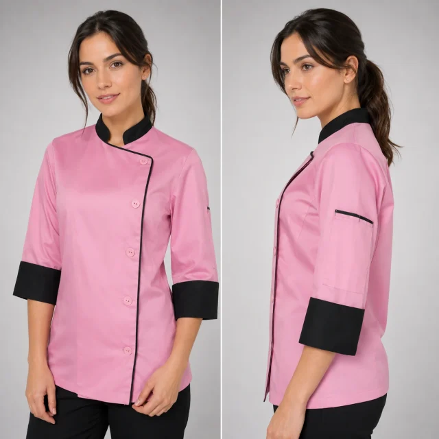 chaqueta chef rosa negro dama (1)