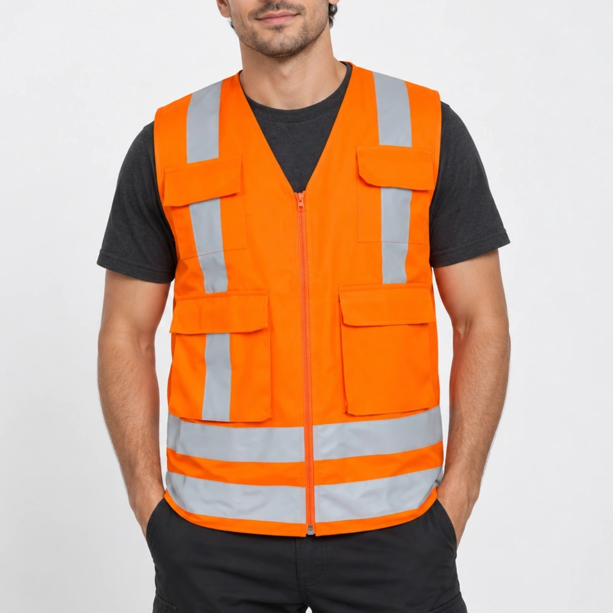 chaleco geologo naranjo reflectante unisex