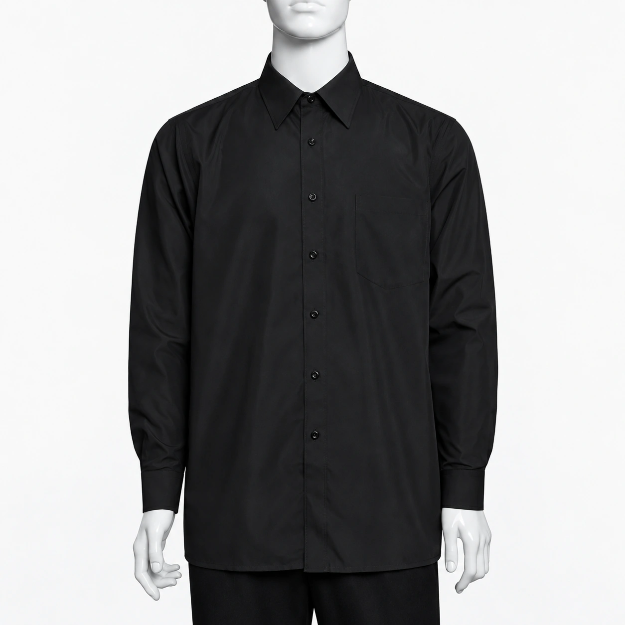 camisa negra popelina unisex manga larga marinelli (1)