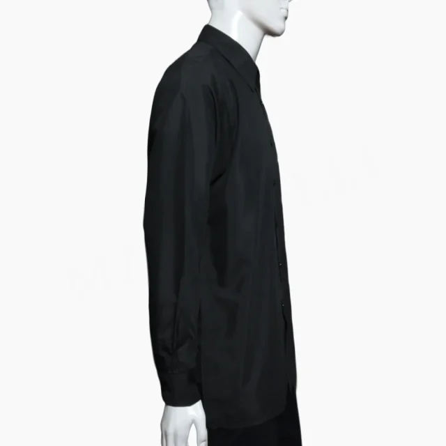 Camisa de Popelina Negra Hombre Manga Larga