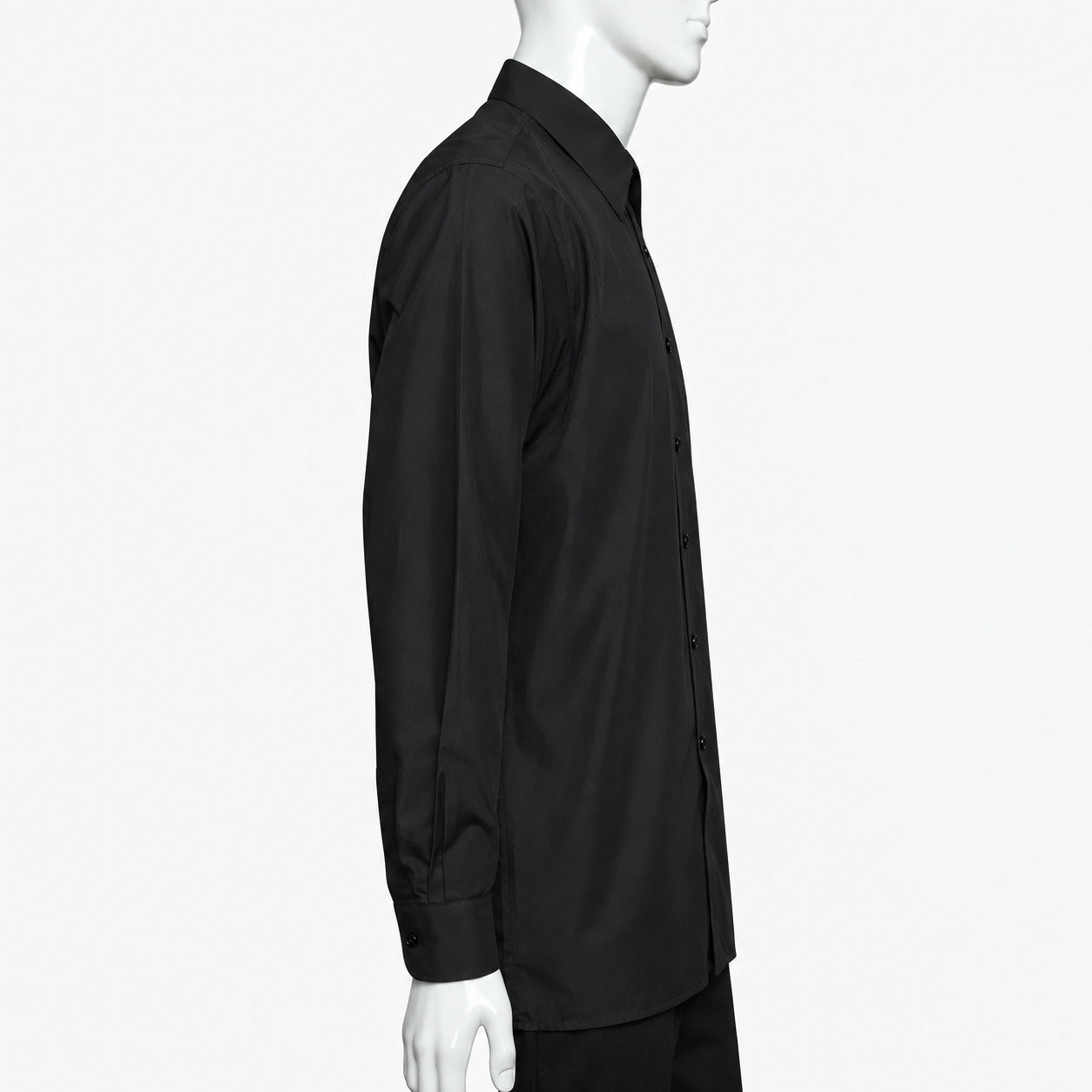 camisa negra popelina unisex manga larga marinelli (5)