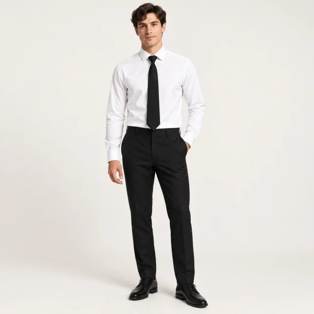 corbata negra lisa
