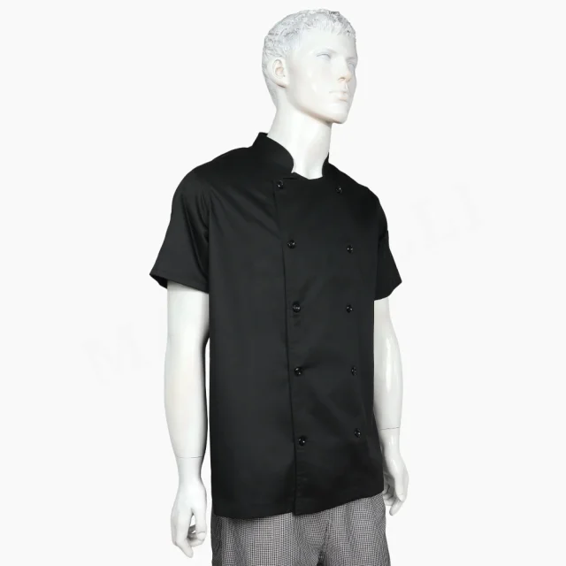 Chaqueta Chef Negra Manga Larga Doble Botón