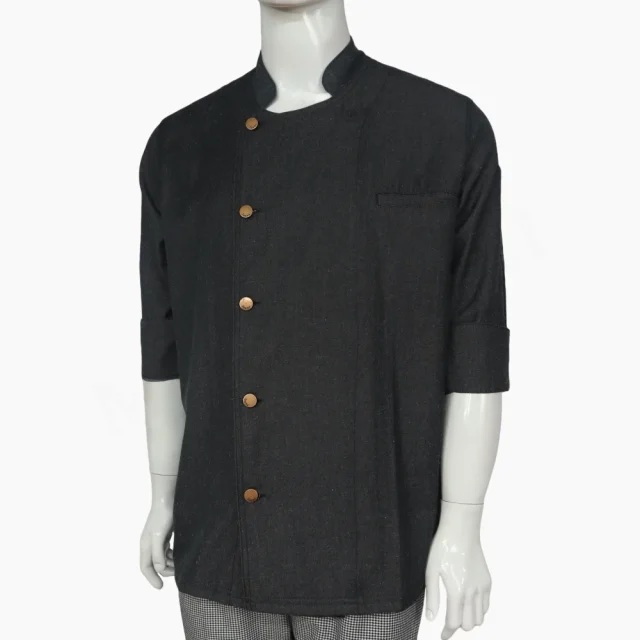 Chaqueta Chef Mezclilla Oscura Unisex Botones