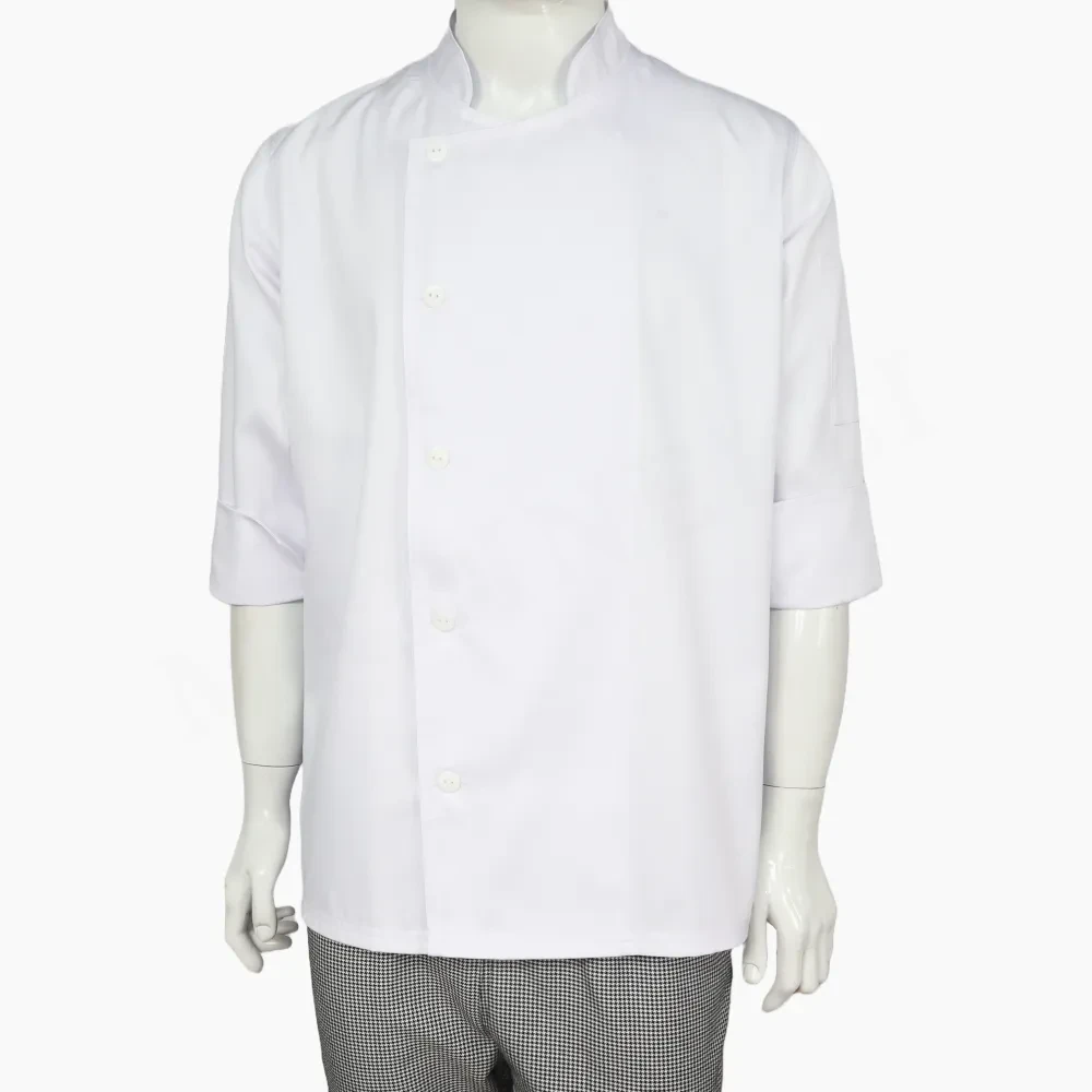 Chaqueta Chef Blanca Unisex con Botones - Imagen 4