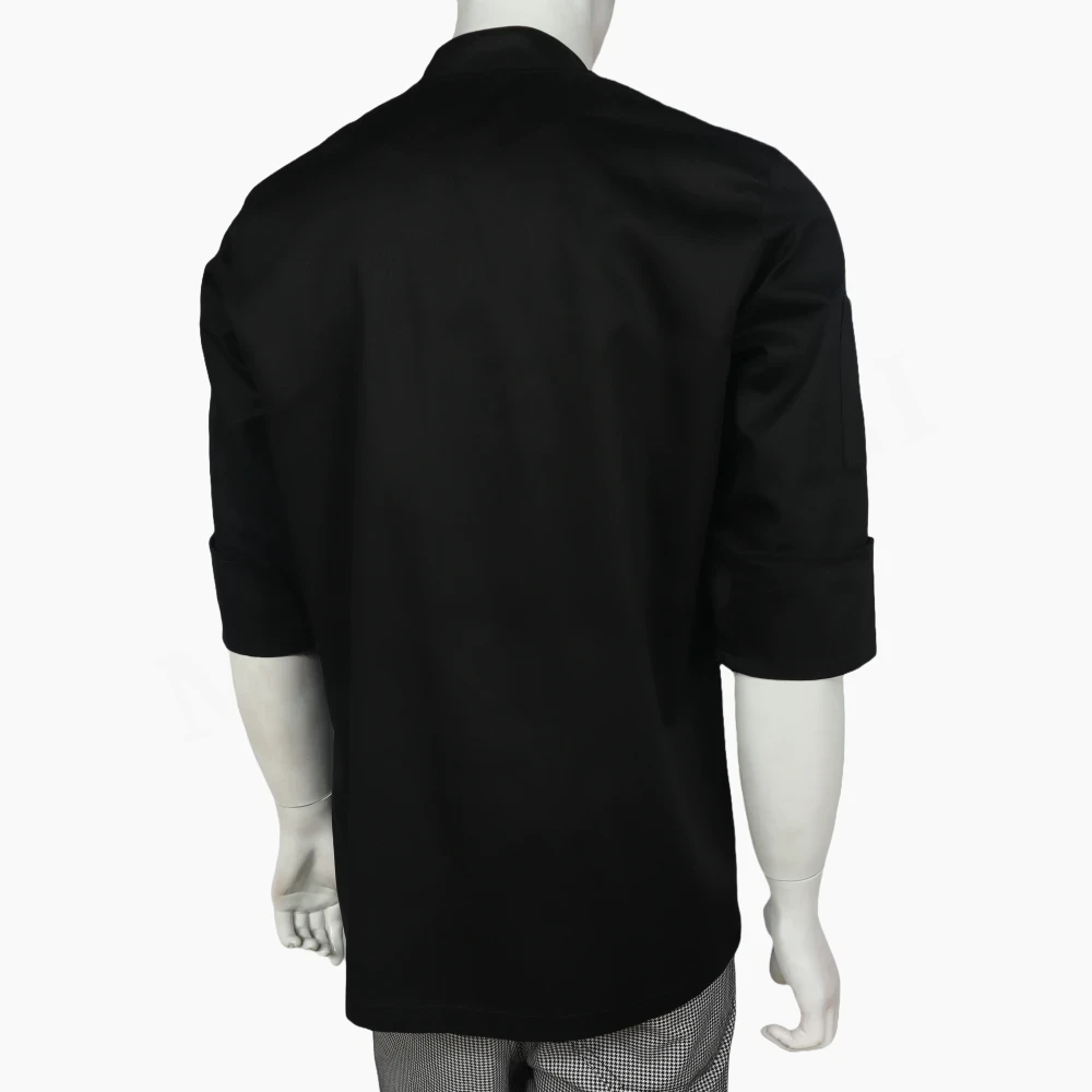 Chaqueta Chef Negra Gabardina Unisex - Imagen 5