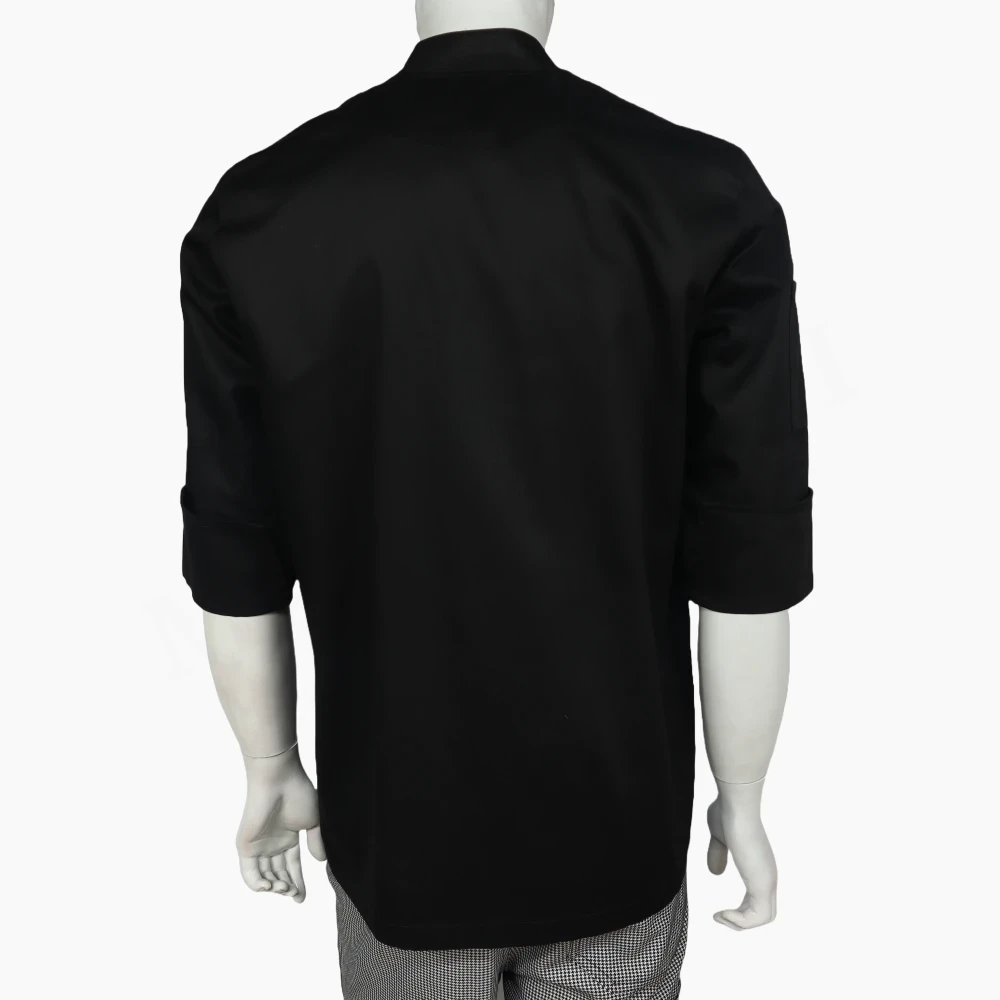 Chaqueta Chef Negra Gabardina Unisex - Imagen 4