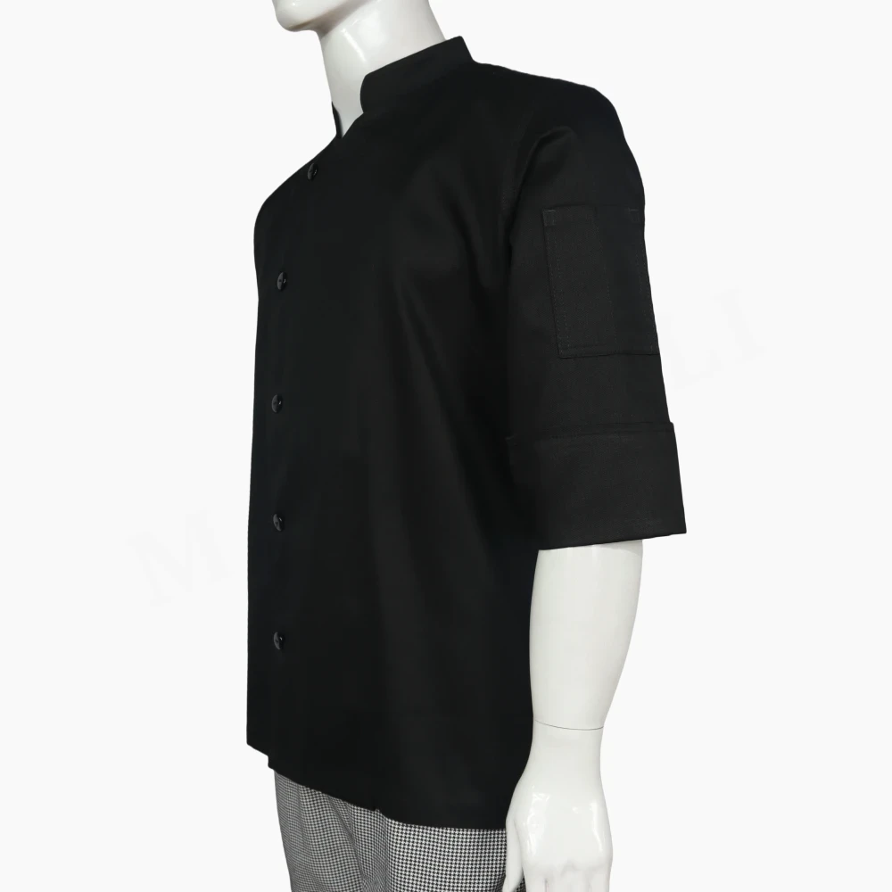 Chaqueta Chef Negra Gabardina Unisex - Imagen 3