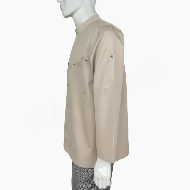 Chaqueta Chef Beige Unisex Botones