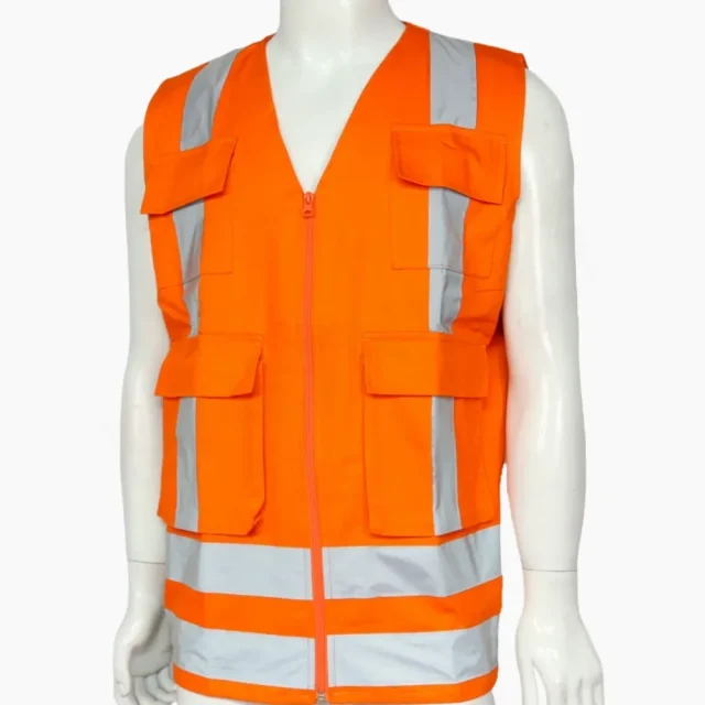 Chaleco Geólogo Naranjo Reflectante Seguridad Unisex
