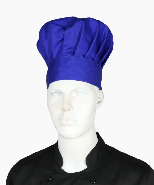 gorro chef cocina gastronomia azul rey gabardina champinon marinelli 10