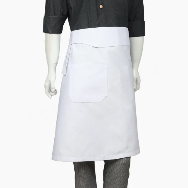 Mandil Largo Blanco Gabardina