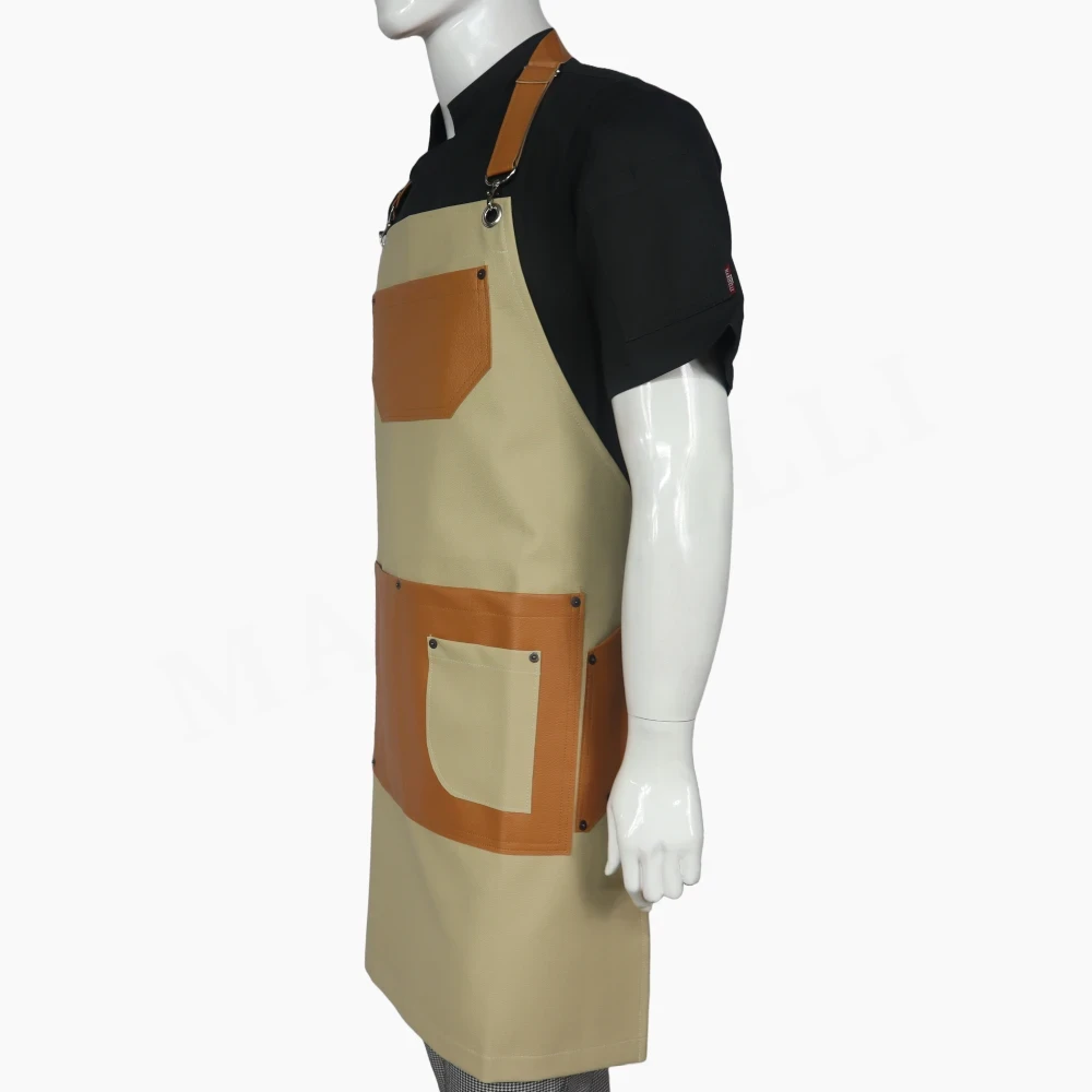 Pechera Ecocuero Beige con Naranjo - Imagen 4