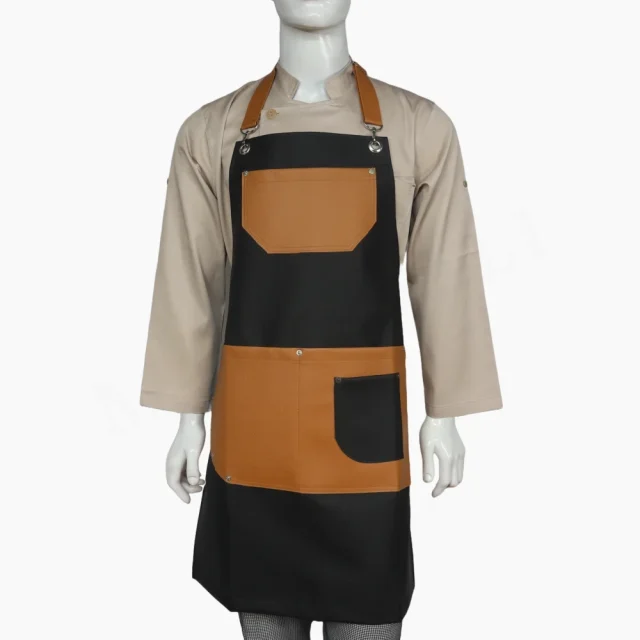 Pechera Ecocuero Negro con Naranjo