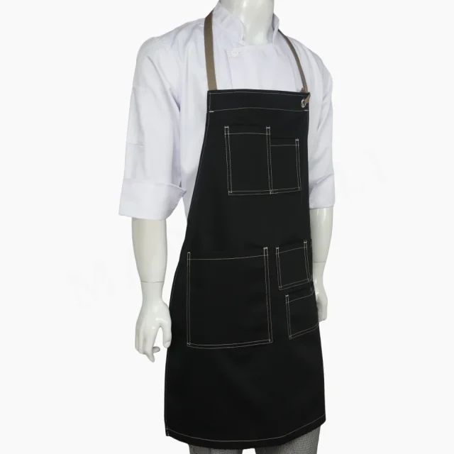 Pechera Gabardina Negra con Beige