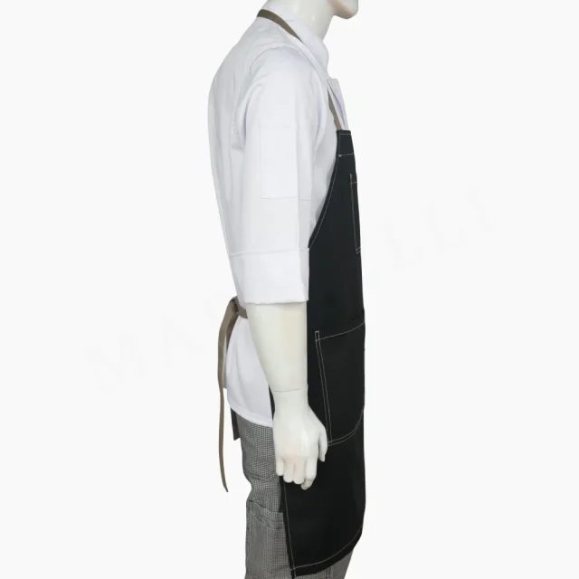 Pechera Gabardina Negra con Beige