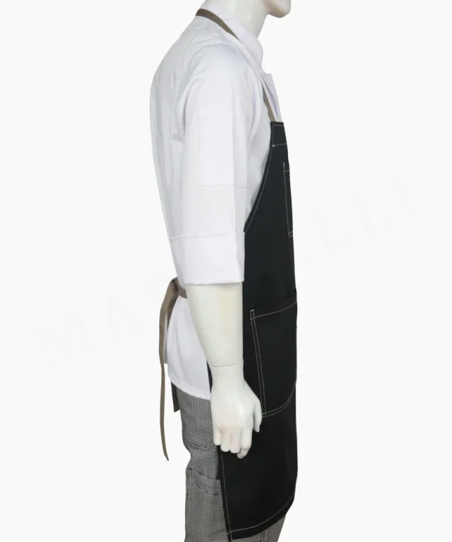 pechera negra beige gabardina chef cocina marinelli 4