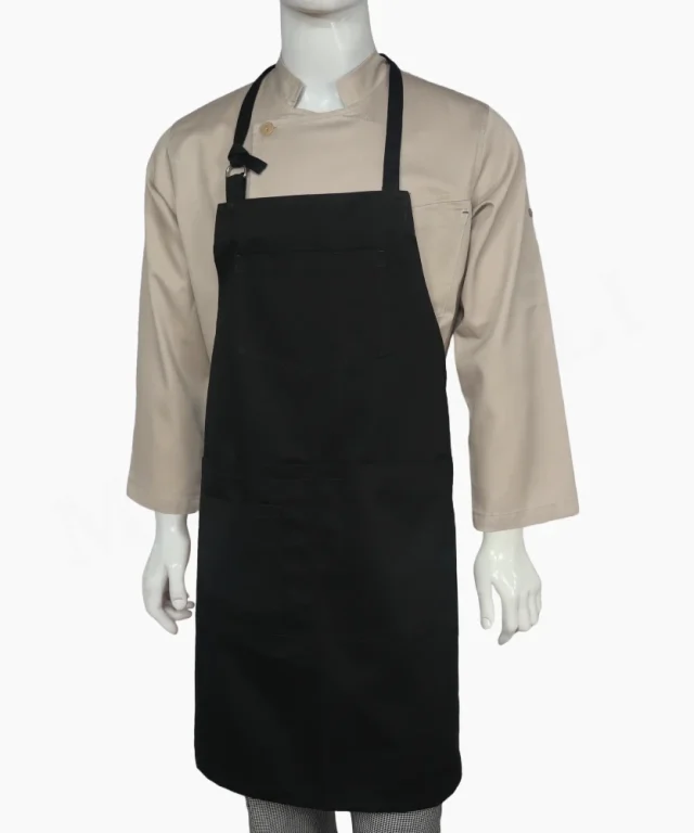 pechera negra gabardina chef cocina marinelli 3