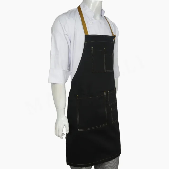 Pechera Negra Gabardina con Mostaza