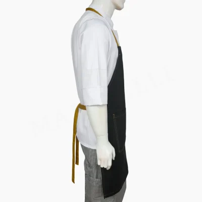 Pechera Negra Mostaza Gabardina