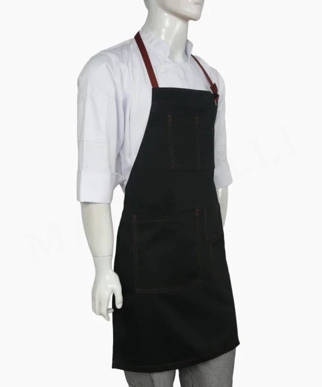 pechera negra terracota gabardina chef cocina marinelli 3