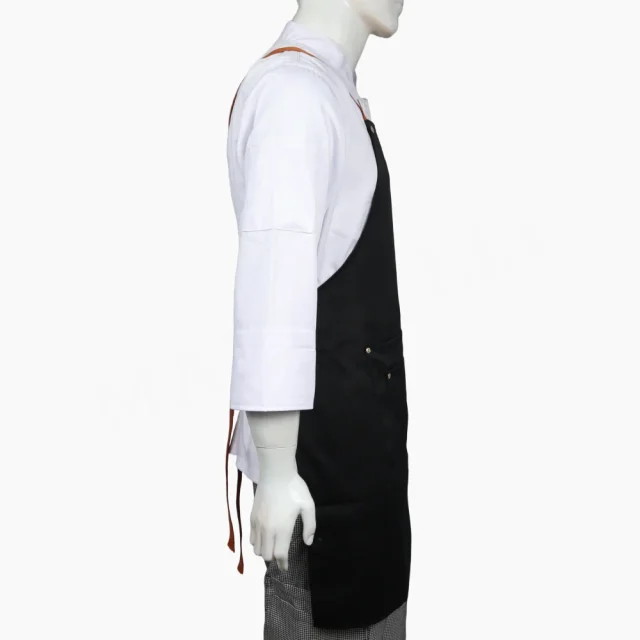 pechera negro naranjo gabardina cruzada chef cocina marinelli 1