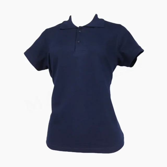 Polera Piqué Azul Marino Dama Manga Corta