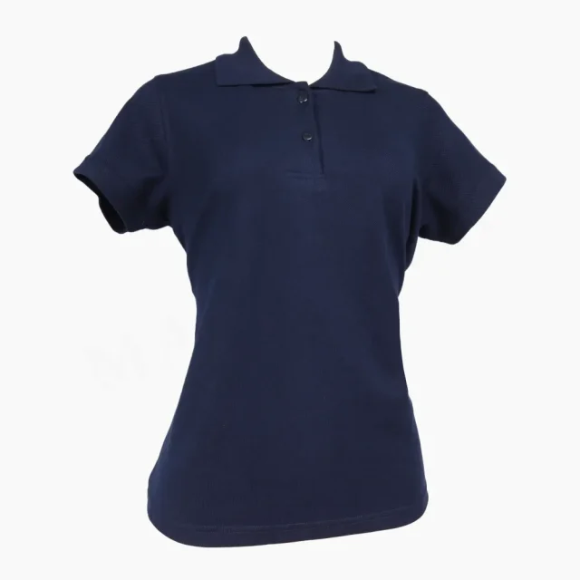 Polera Piqué Azul Marino Dama Manga Corta
