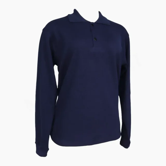 Polera Piqué Azul Marino Dama Manga Larga