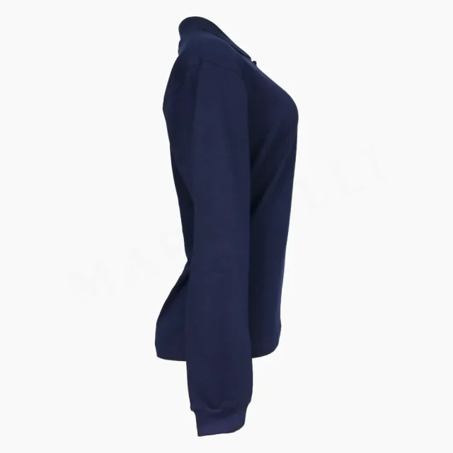 Polera Piqué Azul Marino Dama Manga Larga