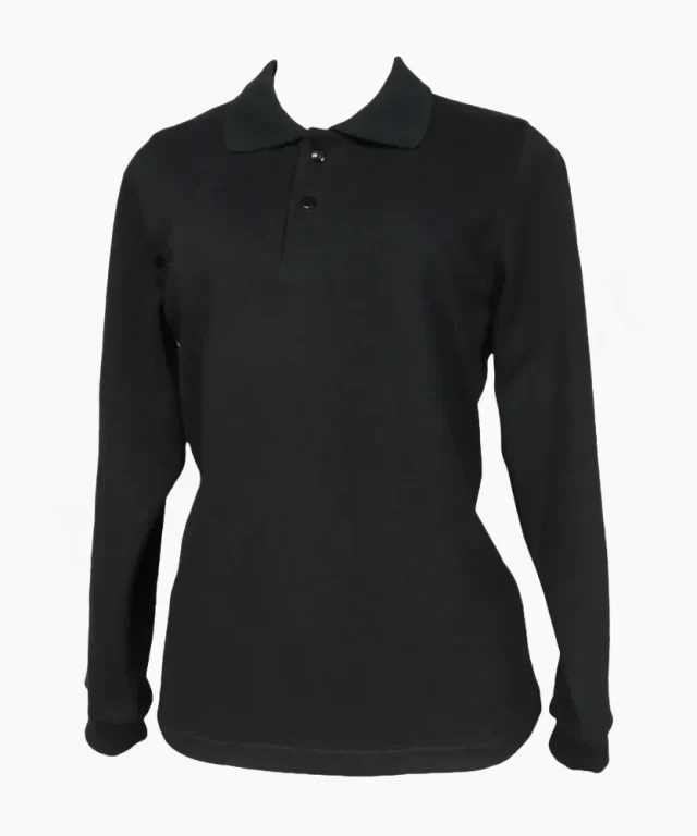 polera pique dama manga larga negra marinelli 2